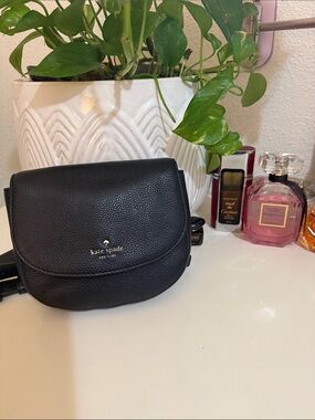 kate spade Black Pebble Leather belt  Bag